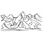 Dibujo para colorear Dibujo De Cerros Y Montanas Para Pintar Y Colorear