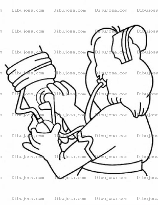 Dibujo para colorear Dibujo De Enfermera Tomando La Presion Arterial A Un Paciente Para Pintar Y Colorear