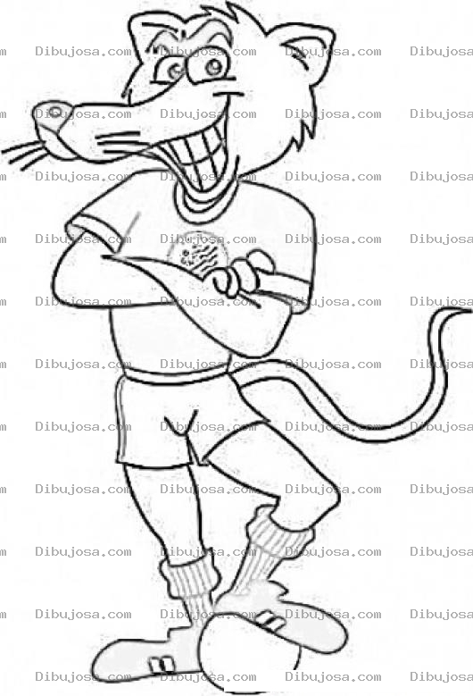 Dibujo para colorear Dibujo De Lobo Futbolista Para Pintar Y Colorear