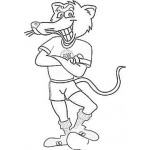 Dibujo para colorear Dibujo De Lobo Futbolista Para Pintar Y Colorear