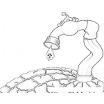 Dibujo para colorear Dibujo De Sequia Y Suelo Erosionado Para Pintar Y Colorear Escasez De Agua Falta De Agua Y Sequilla
