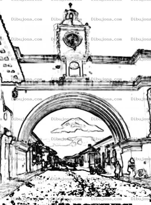 Dibujo para colorear Colorear Arco de Antigua Guatemala