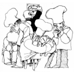 Dibujo para colorear Dibujo De Cocineros Tristes Porque Van A Matar Al Marrano Para Pintar Y Colorear Cocineros Encarinados Con El Cerdito