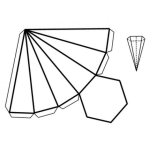 Dibujo para colorear Dibujo De Una Piramide Recortable De 6 Lados Para Recortar Pintar Y Colorear