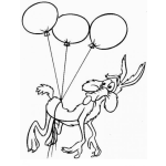 Dibujo para colorear Colorear al coyote de correcaminos con globos