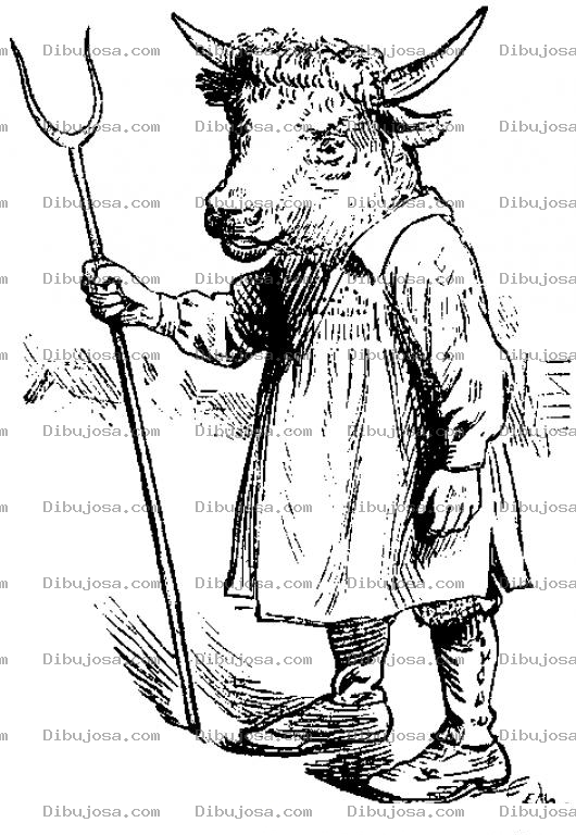 Dibujo para colorear Dibujo De Vaca Con Vestido Para Pintar Y Colorear
