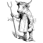 Dibujo para colorear Dibujo De Vaca Con Vestido Para Pintar Y Colorear