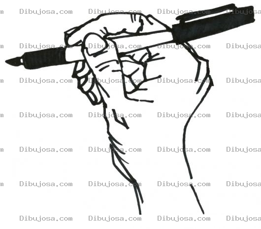 Dibujo para colorear Dibujo De Mano Con Marcador Rotulador Para Pintar Y Colorear Hombre Escribiendo