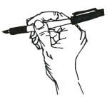 Dibujo para colorear Dibujo De Mano Con Marcador Rotulador Para Pintar Y Colorear Hombre Escribiendo