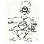 Dibujo para colorear Dibujo De Extraterrestre Viendo Tele En El Sofa Para Pintar Y Colorear