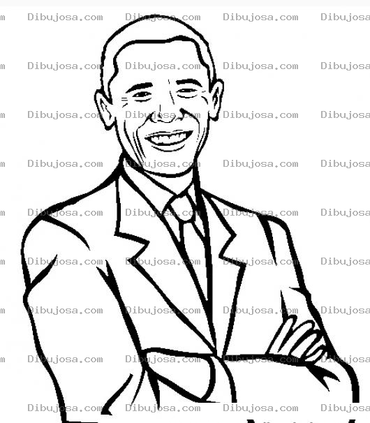 Dibujo para colorear Colorear al presidente Obama