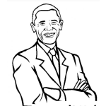 Dibujo para colorear Colorear al presidente Obama
