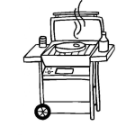 Dibujo para colorear Dibujo De Cocineta De Gas Para Pintar Y Colorear Parilla De Carne Asada Electrica
