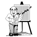 Dibujo para colorear Dibujo De Ejecutivo Feliz Exponiendo El Resultado De Ventas De La Empresa Para Pintar Y Colorear