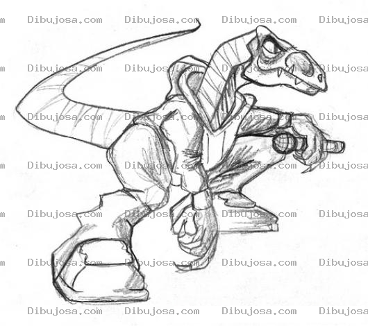 Dibujo para colorear Dibujo De Dinosaurio Cantante Con Microfono Para Pintar Y Colorear
