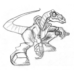 Dibujo para colorear Dibujo De Dinosaurio Cantante Con Microfono Para Pintar Y Colorear