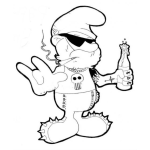 Dibujo para colorear Dibujo De Papa Pitufo Marero Para Pintar Y Colorear A Papapitufo Gangsta