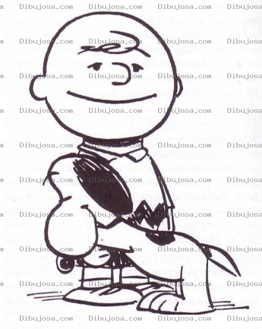 Dibujo para colorear Dibujo De Charly Brown Con Snupy Para Pintar Y Colorear