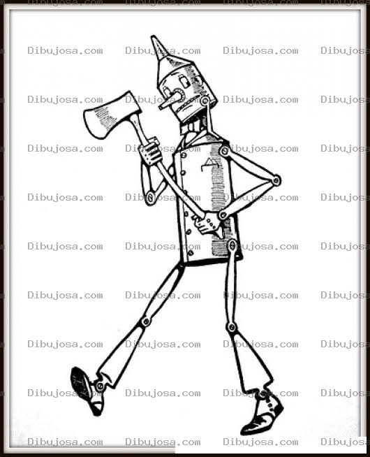 Dibujo para colorear Dibujo Del Hombre De Hojalata Del Mago De Oz Para Pintar Y Colorear