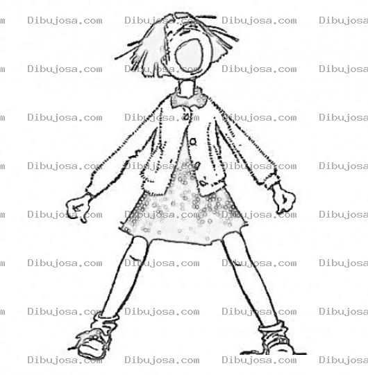 Dibujo para colorear Dibujo De Nina Gritando Con Falda Para Pintar Y Colorear