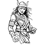 Dibujo para colorear Dibujo De Mujer Vikinga Para Pintar Y Colorear Bikinga