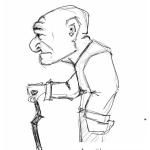 Dibujo para colorear Dibujo De Viejito Pelon Con Baston Para Pintar Y Colorear
