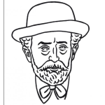 Dibujo para colorear Dibujo De Viejito Elegante Y Barbudo Con Sombrero Para Pintar Y Colorear