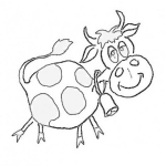 Dibujo para colorear Dibujo De Vaquita Con Campanita Para Pintar Y Colorear