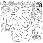 Dibujo para colorear Juego Cristiano Para Encontrar A Moises De Bebe