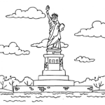 Dibujo para colorear Colorear Estatua de la libertad de Nueva york