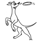 Dibujo para colorear Dibujo De Perro Jugando Frisbi Para Pintar Y Colorear