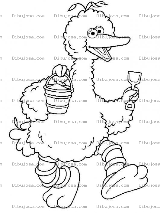 Dibujo para colorear Avelardo Pajarote De Plaza Sesamo Para Pintar Y Colorear