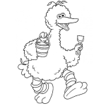 Dibujo para colorear Avelardo Pajarote De Plaza Sesamo Para Pintar Y Colorear