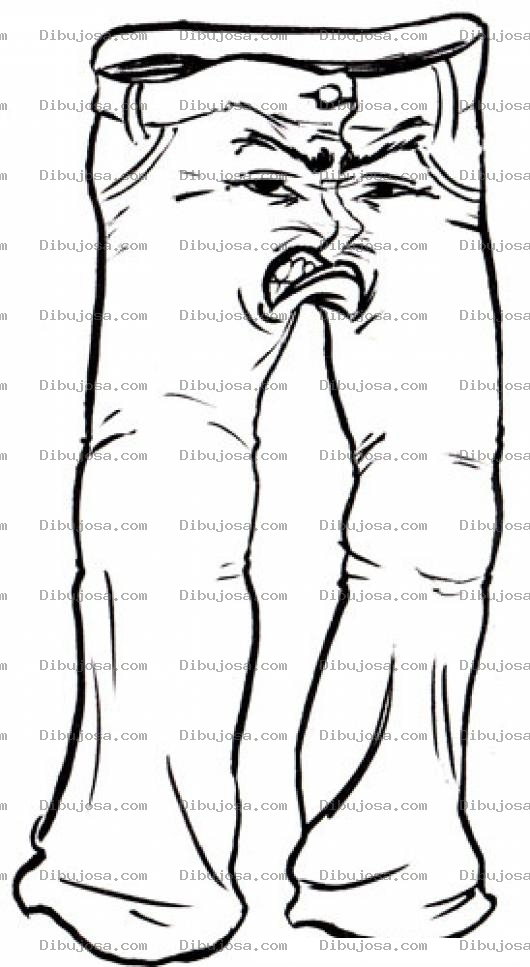 Dibujo para colorear Dibujo De Pantalon De Lona Sucio Con Cara De Asco Para Pintar Y Colorear Pantalon Shuco Que Se Para Solo De Suciedad