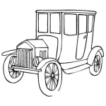 Dibujo para colorear Dibujo De Carrito Clasico Marca Ford Para Pintar Y Colorear