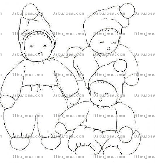 Dibujo para colorear Tres Bebes Dibujo De 3 Bebes Para Pinta Y Colorear