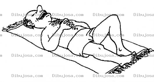 Dibujo para colorear Dibujo De Hombre Asoleandose Bornceandose Y Tomando Sol Para Pintar Y Colorear