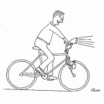 Dibujo para colorear Dinamo De Bicicleta Dibujo De Hombre Manejando Una Bicicleta Con Luz De Dinamo Para Pintar Y Colorear
