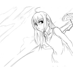 Dibujo para colorear Dibujo De Chica Manga En Playa De Hong Kong Para Pintar Y Colorear