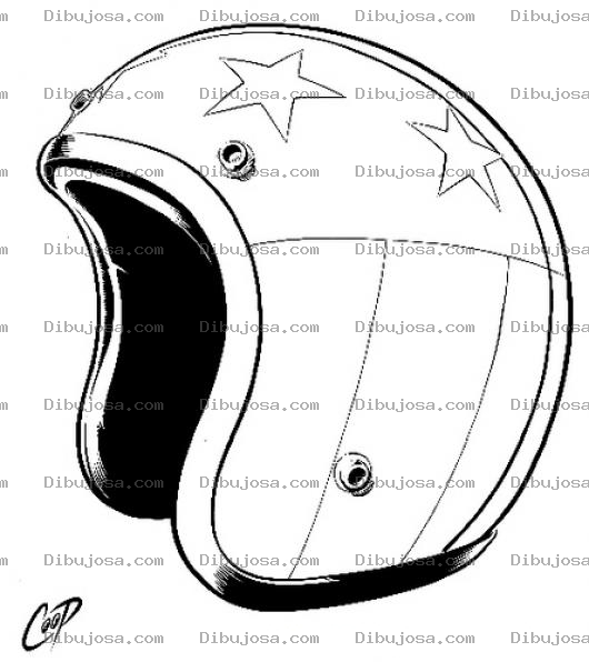 Dibujo para colorear Casco De Moto Para Pintar Y Colorear