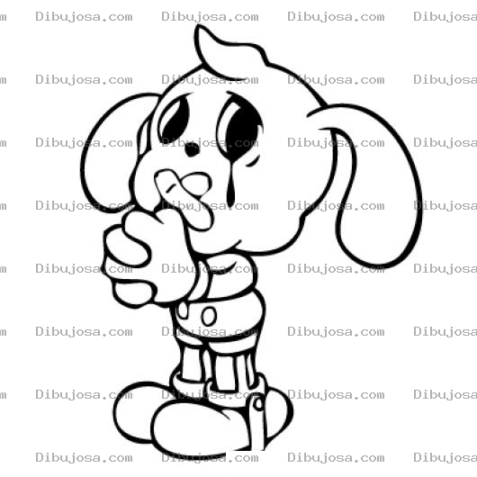 Dibujo para colorear Dibujo De Perrito Llorando Con La Boca Tapada Para Pintar Y Colorear