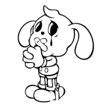 Dibujo para colorear Dibujo De Perrito Llorando Con La Boca Tapada Para Pintar Y Colorear
