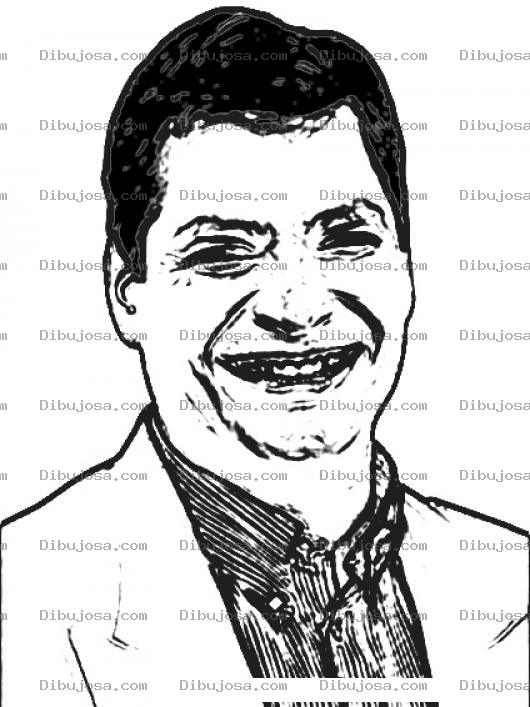 Dibujo para colorear Colorear Rafael Correa Delgado Presidente de Ecuador en el 2011