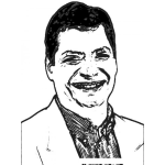 Dibujo para colorear Colorear Rafael Correa Delgado Presidente de Ecuador en el 2011