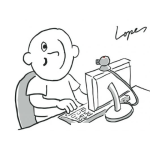 Dibujo para colorear Free Emoticons :) :( ;-) ;( :-) :-( :[ =) =0) =0( ;-P ;) :-o :D :-D Dibujo De Internauta Con Cara De Emoticon Para Pintar Y Colorear Caritas Con Caracteres Para Chat