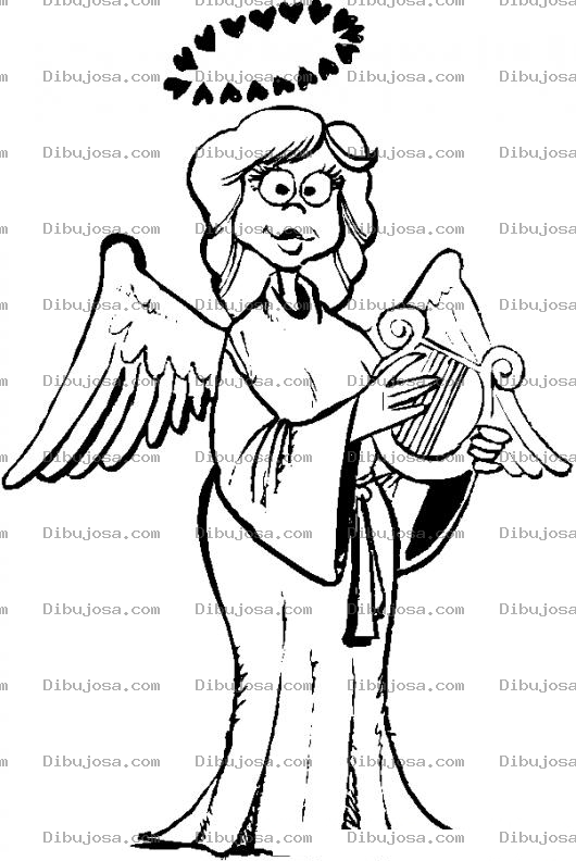 Dibujo para colorear Dibujo De Angelita Enamorada Para Pintar Y Colorear Mujer Angel