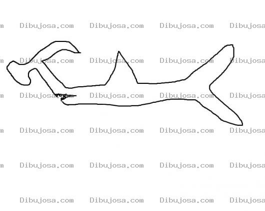 Dibujo para colorear Carne De Tiburon Dibujo De Tiburon Cabeza De Martillo Para Pintar Y Colorear