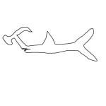 Dibujo para colorear Carne De Tiburon Dibujo De Tiburon Cabeza De Martillo Para Pintar Y Colorear