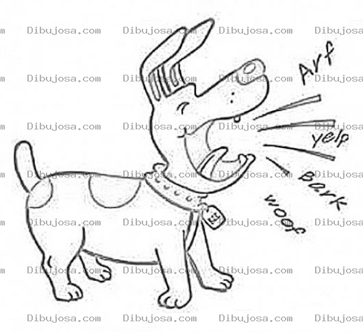 Dibujo para colorear Dibujo De Perro Ladrando Y Ahuyando Para Pintar Y Colorear Ladridos De Chucho