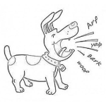 Dibujo para colorear Dibujo De Perro Ladrando Y Ahuyando Para Pintar Y Colorear Ladridos De Chucho